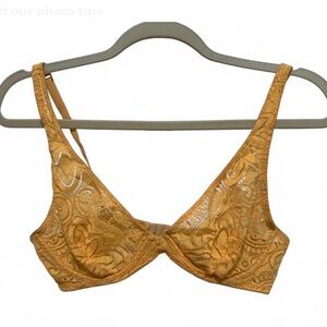 Bonds Yellow Lace Plunge Bra Size 38B